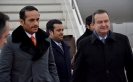 Minister Dacic welcomed the Minister for Foreign Affairs of Qatar at the airport Nikola Tesla [29/01/2017]