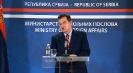 Minister Dacic at an extraordinary press conference