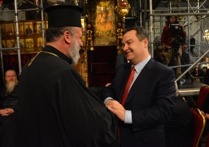 Minister Dacic during the midnight mass at the Church of the Nativity of Jesus Christ in Bethlehem