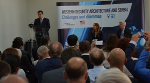 Minister Dacic at the conference