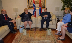 Minister Dacic welcomes Prime Minister of the Kingdom of Norway