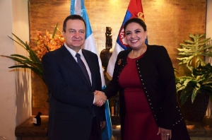 Ivica Dacic - with Foreign Minister Sandra Erica Jovel Polanco