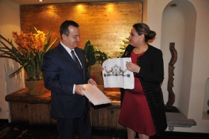 Ivica Dacic - with Foreign Minister Sandra Erica Jovel Polanco