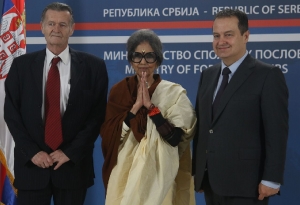 Ivica Dacic - granddaughter of Mahatma Gandhi, Tara Gandhi Bhattacharjee