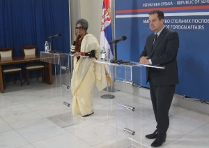 Ivica Dacic - granddaughter of Mahatma Gandhi, Tara Gandhi Bhattacharjee