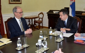 Minister Dacic with the Ambassador of Canada