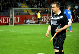 Minister Dacic as a judge at the game EU - Future EU