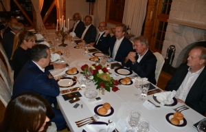 Minister Dacic at a working dinner with the Ministers of Foreign Affairs of the Grand Duchy of Luxembourg and the Kingdom of Norway Jean Asselborn and Berge Brendel who are visiting Belgrade