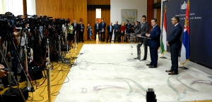 Ministers Dacic and Stefanovic with MFA of HUngary