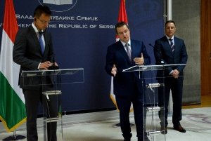 Ministers Dacic and Stefanovic with MFA of HUngary