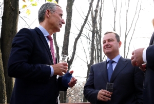 Ministers Dacic and Gasic with Jens Stoltenberg