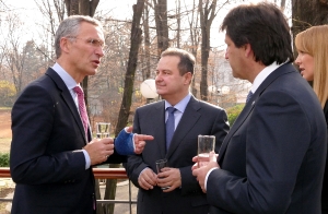 Ministers Dacic and Gasic with Jens Stoltenberg