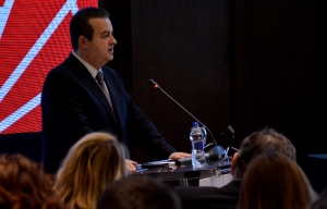 Minister Dacic at the conferency 