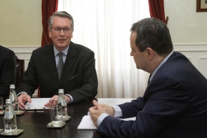 Minister Dacic talks with Ambassador Chepurin