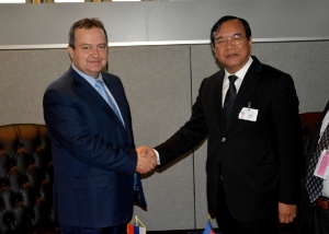 The meeting and signing the agreement Minister Dacic and MFA of Cambodia