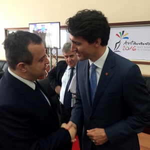 Minister Dacic with the Prime Minister of Canada
