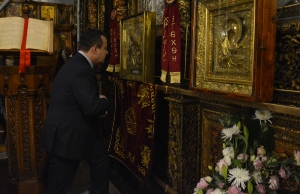 Minister Dacic during the midnight mass at the Church of the Nativity of Jesus Christ in Bethlehem