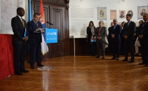 Minister Dacic at the exhibition marking the 70th anniversary of UNICEF’s work in Serbia