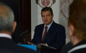 Minister Dacic at the exhibition marking the 70th anniversary of UNICEF’s work in Serbia