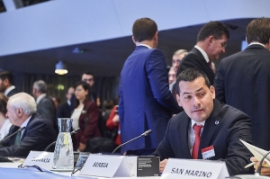 Nemanja Stevanovic at the ministerial session of the Council of Europe