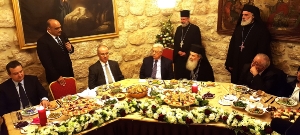Minister Dacic at a dinner with the Patriarch of Jerusalem and President Abbas during Christmas Eve