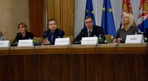 Састанак премијера Вучића и министра Дачића са представницима Савета ЕУ и Европске комисије